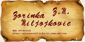 Zorinka Miljojković vizit kartica